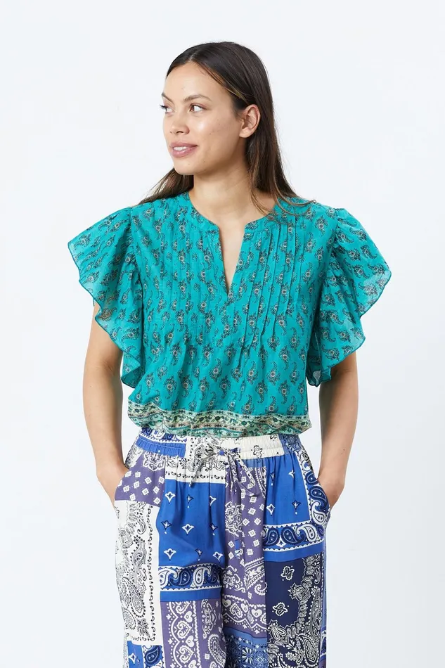 Women Lollys Laundry Blouses Tshirts Isabel Top Green