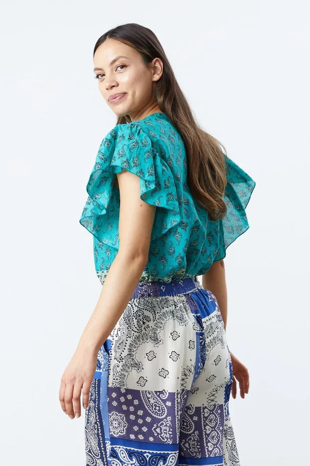 Women Lollys Laundry Blouses Tshirts Isabel Top Green