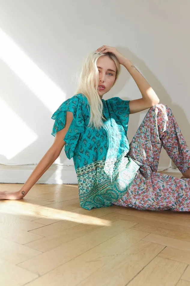 Women Lollys Laundry Blouses Tshirts Isabel Top Green