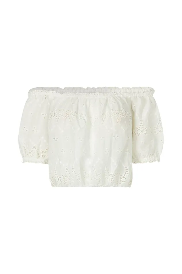 Women Lollys Laundry Blouses Tshirts KrabiLL Blouse SS Creme