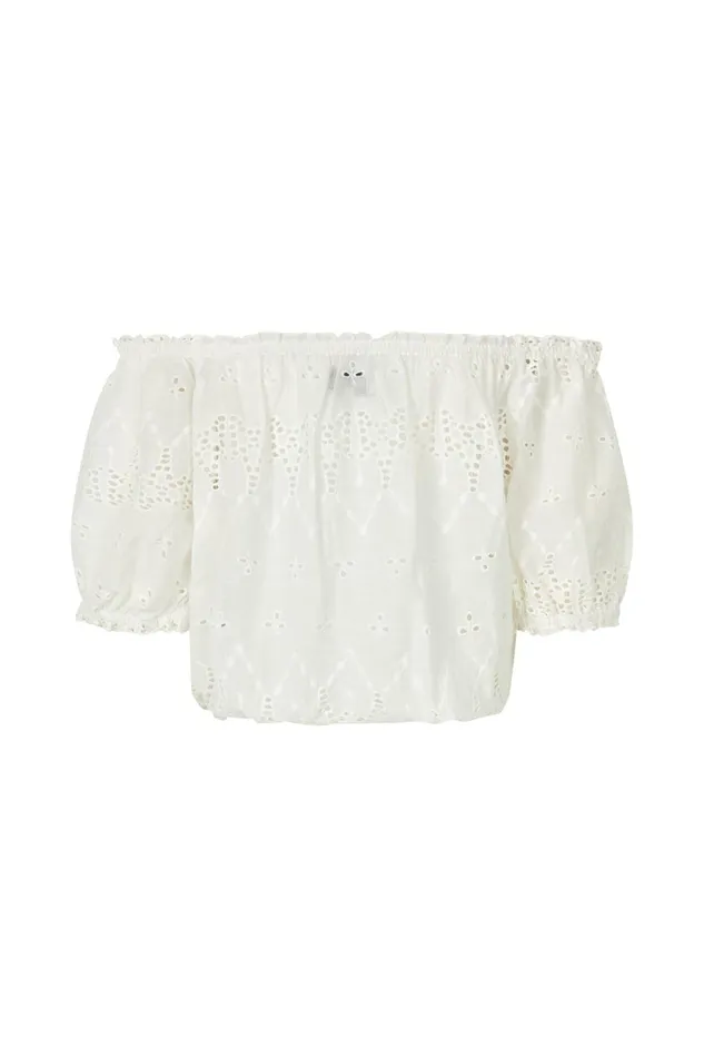 Women Lollys Laundry Blouses Tshirts KrabiLL Blouse SS Creme