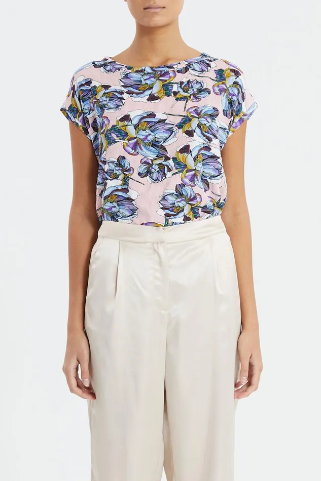 Women Lollys Laundry Blouses Tshirts Krystal Top Flower Print