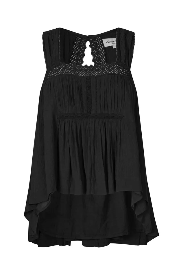 Women Lollys Laundry Blouses Tshirts Newton LL Top SL Washed Black
