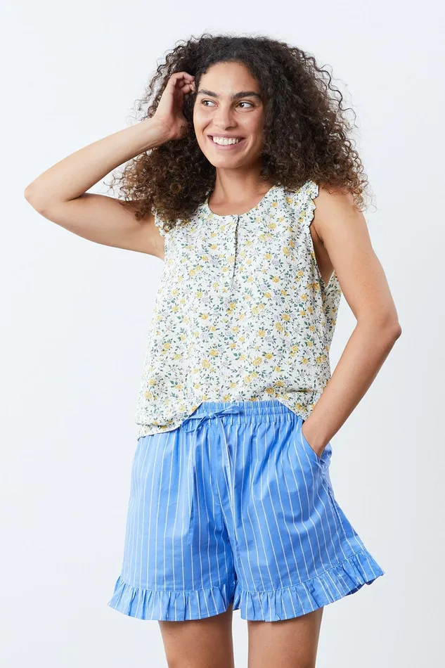 Women Lollys Laundry Blouses Tshirts Trali Top Flower Print