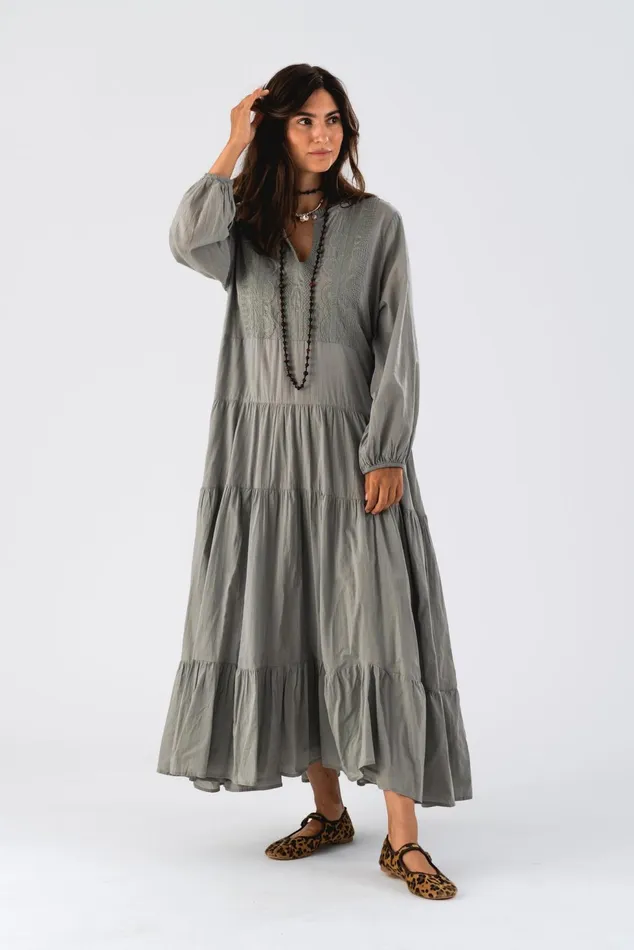 Women Lollys Laundry Dresses MandyLL Maxi Dress LS Dusty Mint