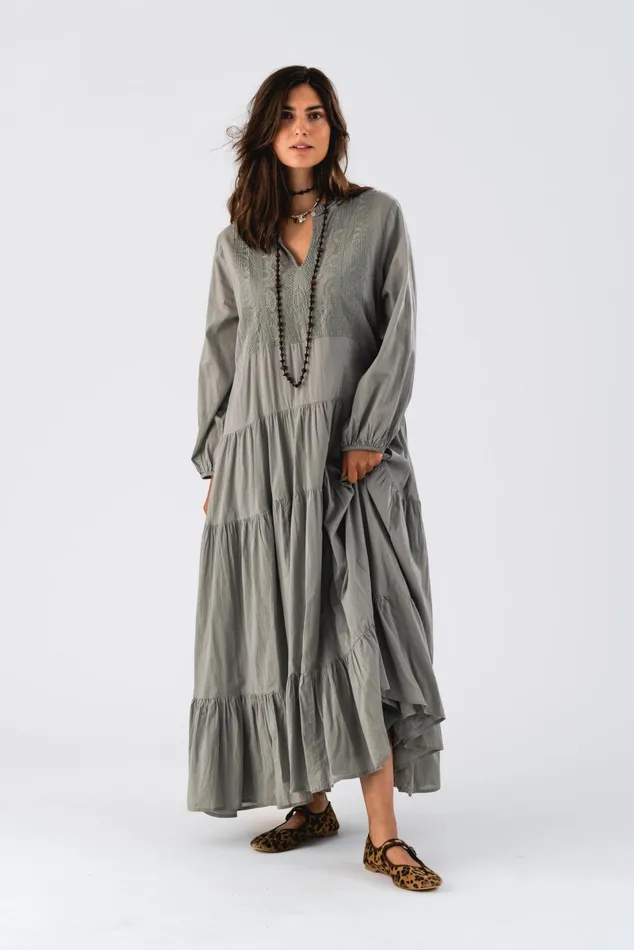 Women Lollys Laundry Dresses MandyLL Maxi Dress LS Dusty Mint