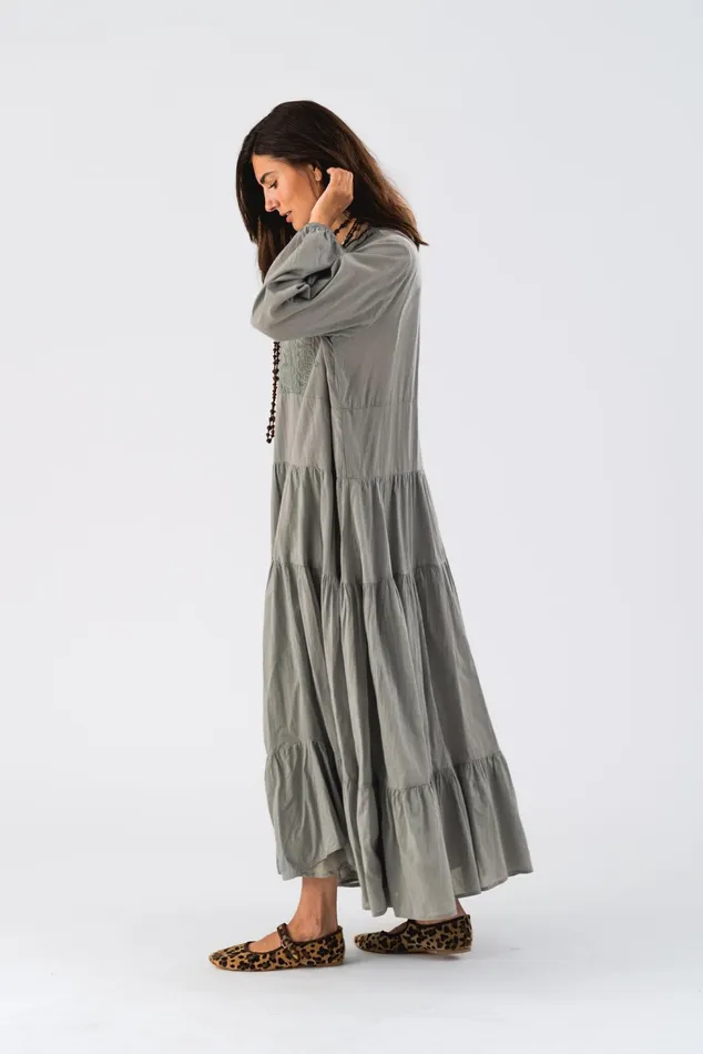 Women Lollys Laundry Dresses MandyLL Maxi Dress LS Dusty Mint