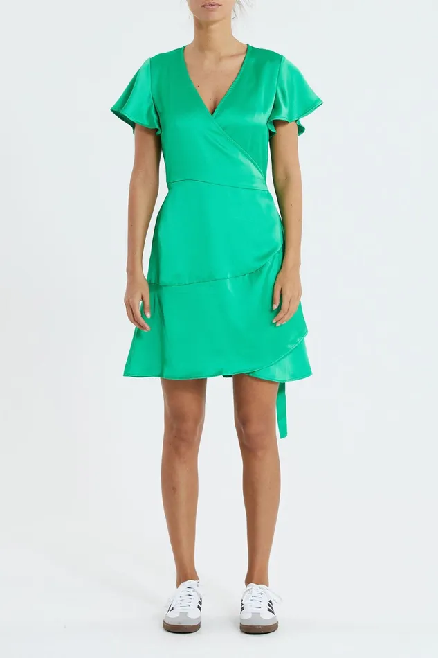 Women Lollys Laundry Dresses Miranda Wrap Around Dress Green
