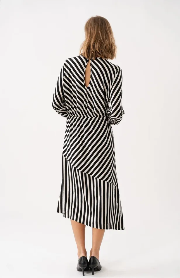 Women Lollys Laundry Dresses RigaLL Midi Dress LS Stripe