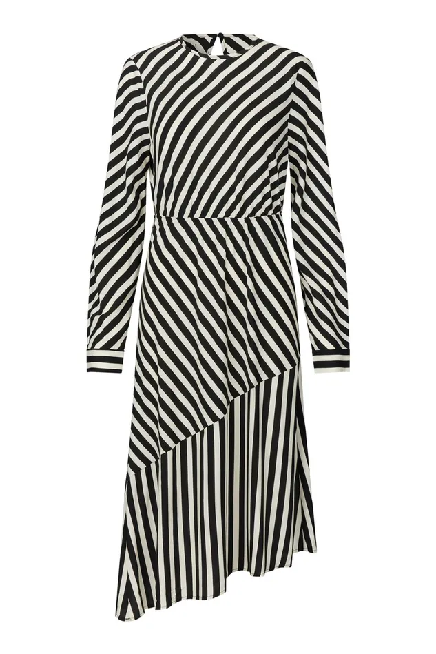 Women Lollys Laundry Dresses RigaLL Midi Dress LS Stripe