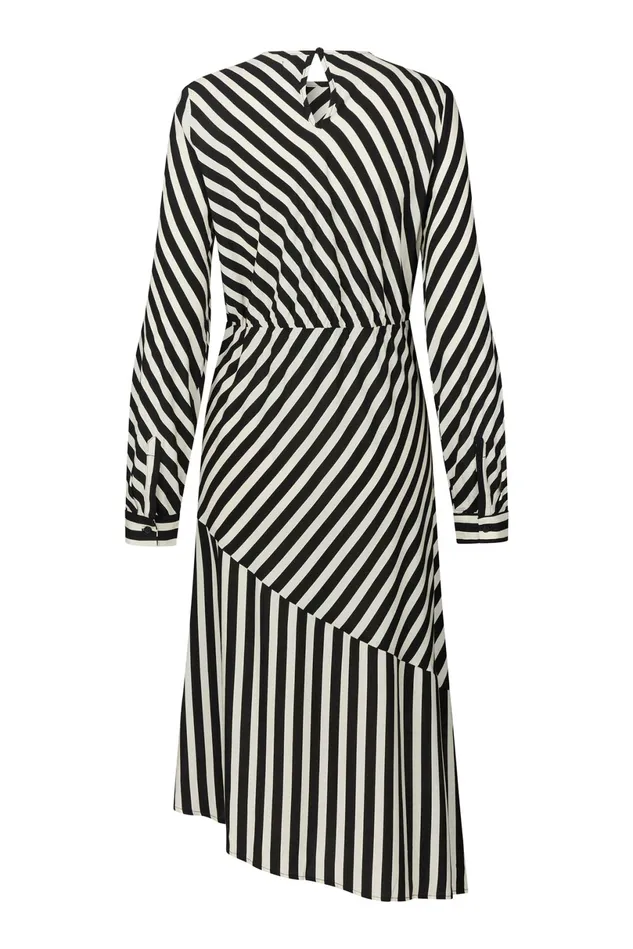 Women Lollys Laundry Dresses RigaLL Midi Dress LS Stripe