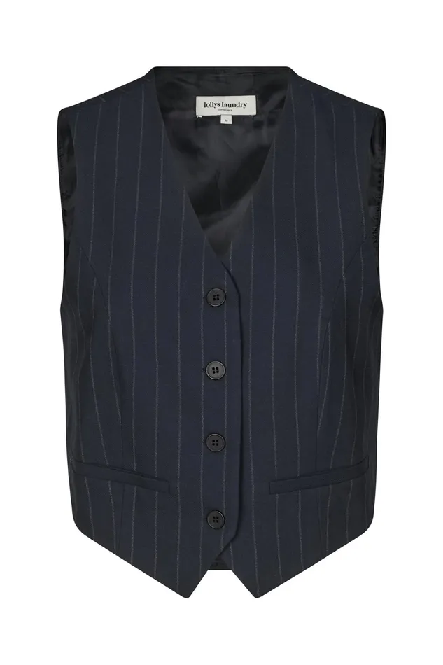 Women Lollys Laundry Gilets TorinoLL Vest SL Dark Navy