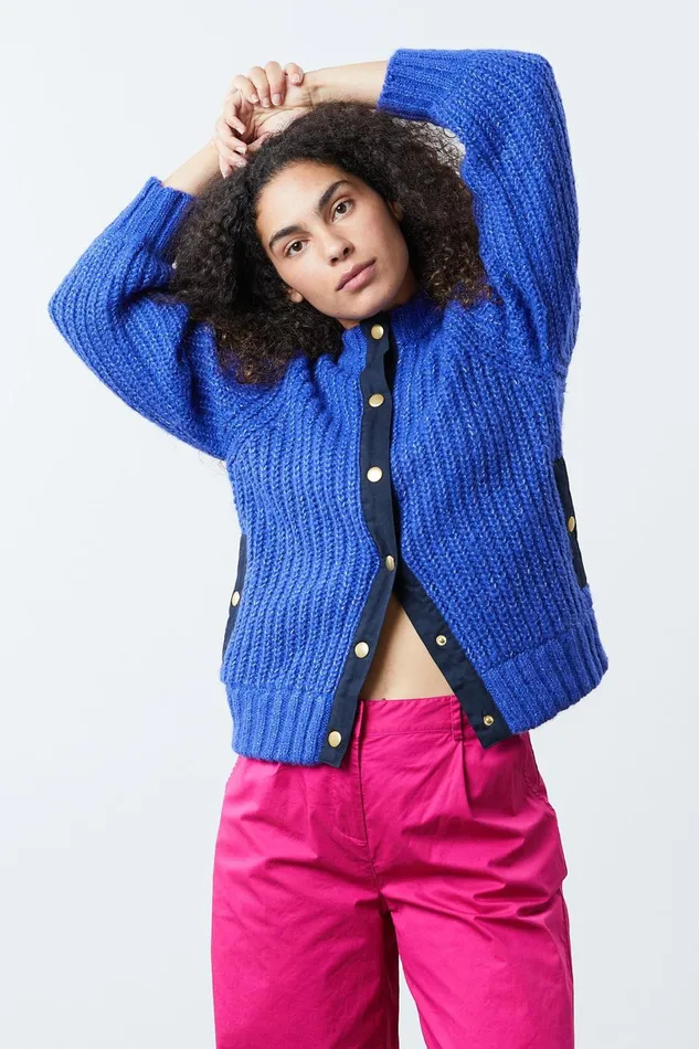 Women Lollys Laundry Knitwear Jamie Cardigan Royal Blue