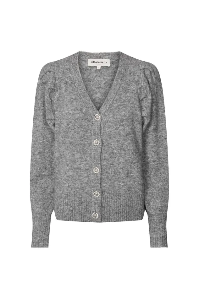 Women Lollys Laundry Knitwear Laura Cardigan Dark Grey Melange