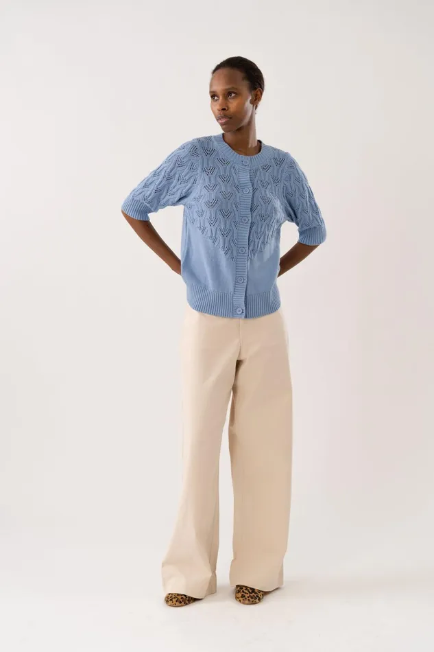 Women Lollys Laundry Knitwear MalaLL Cardigan SS Light Blue