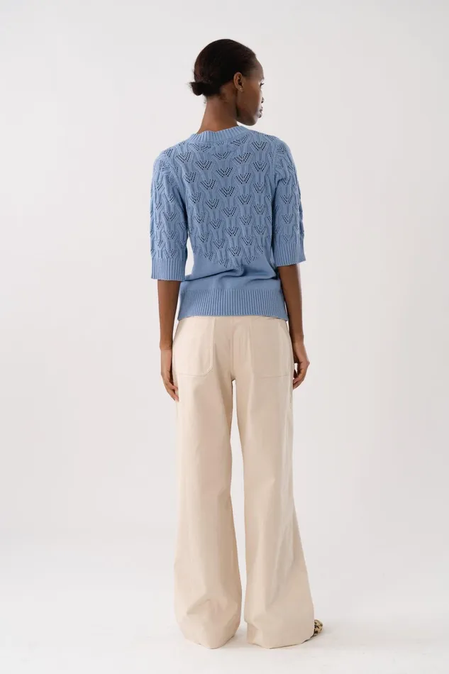 Women Lollys Laundry Knitwear MalaLL Cardigan SS Light Blue
