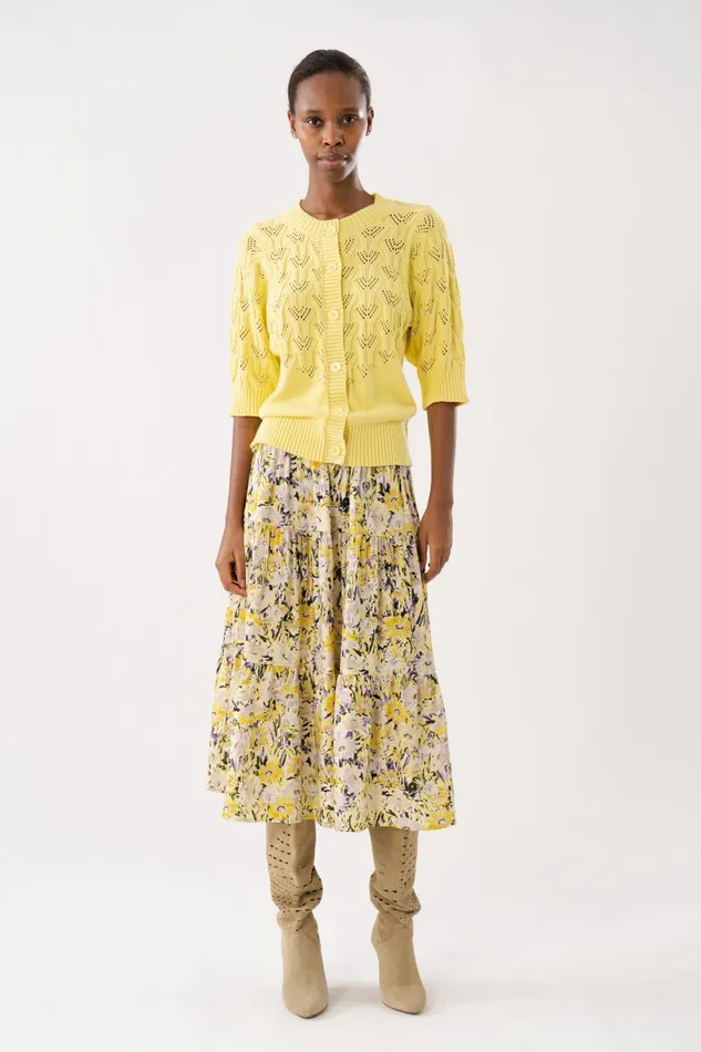 Women Lollys Laundry Knitwear MalaLL Cardigan SS Yellow