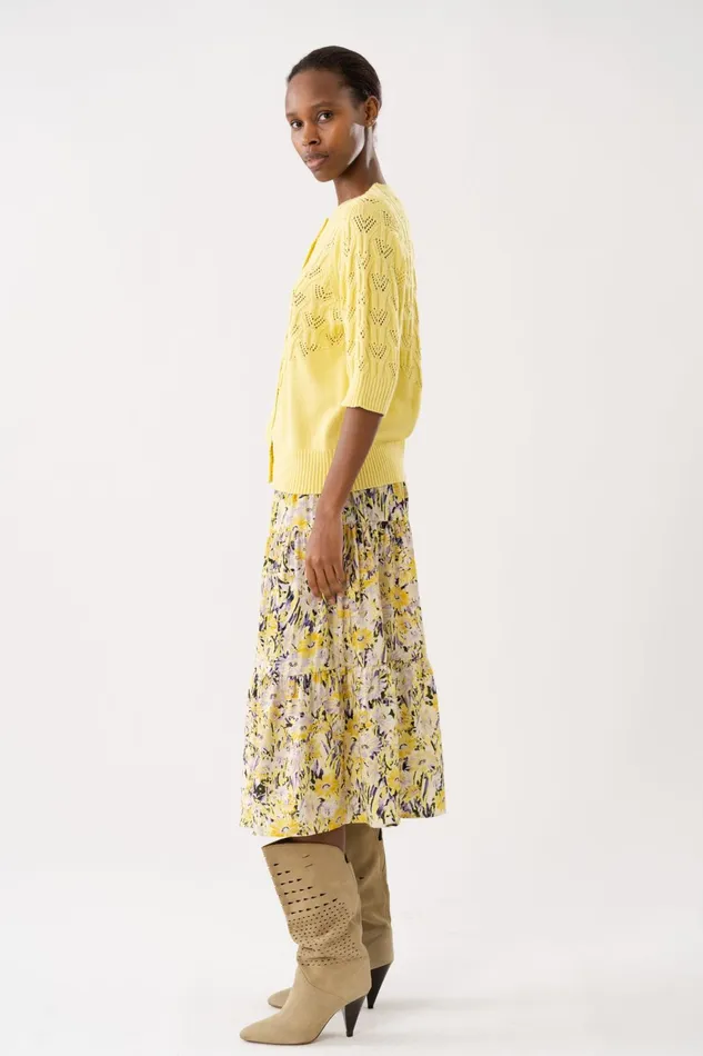 Women Lollys Laundry Knitwear MalaLL Cardigan SS Yellow