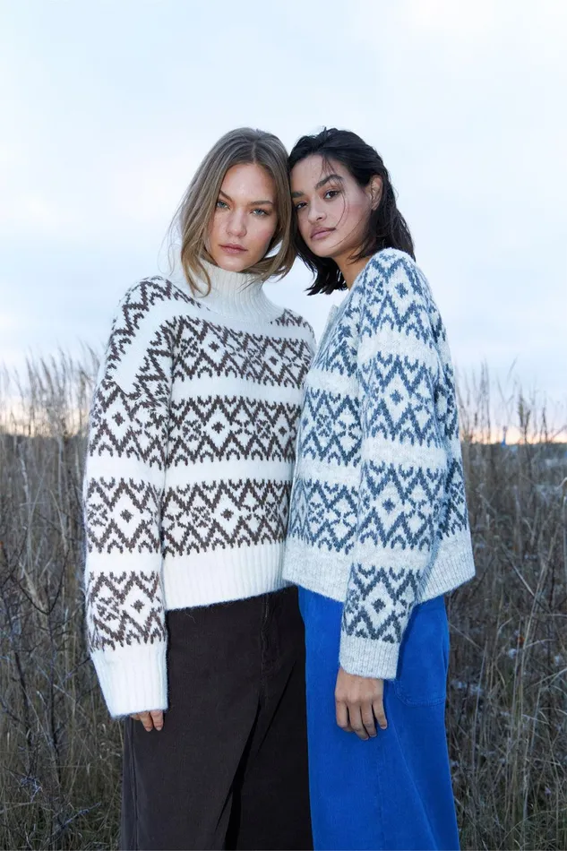 Women Lollys Laundry Knitwear Mille Knit Light Grey