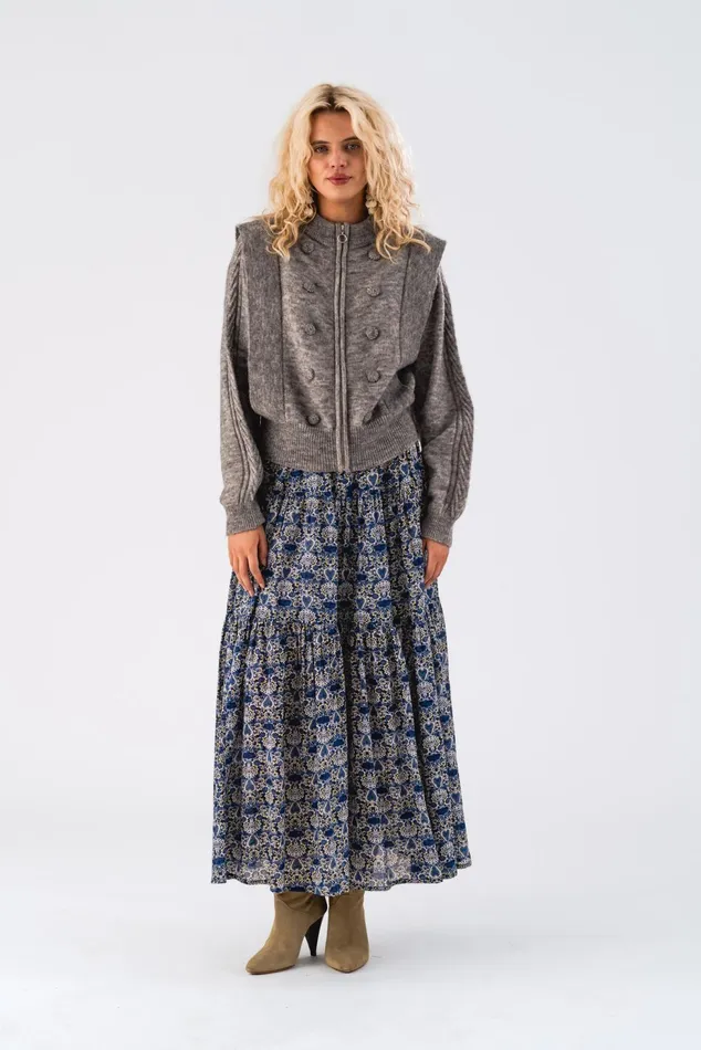 Women Lollys Laundry Knitwear NoviaLL Cardigan LS Light Grey Melange