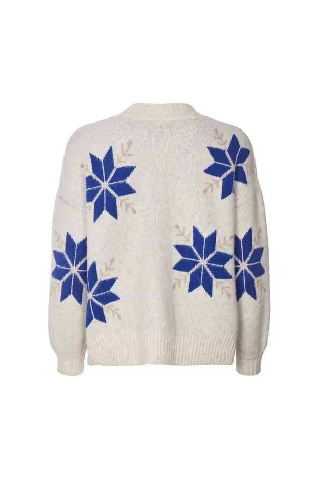 Women Lollys Laundry Knitwear Paisley Cardigan Neon Blue