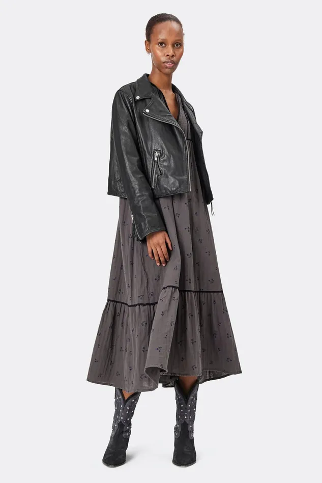 Women Lollys Laundry Leather Madison Jacket Silver