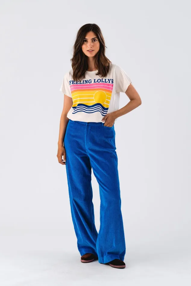 Women Lollys Laundry Pants Shorts Florida Pants Neon Blue