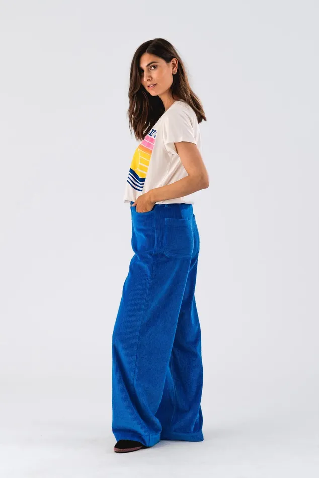 Women Lollys Laundry Pants Shorts Florida Pants Neon Blue
