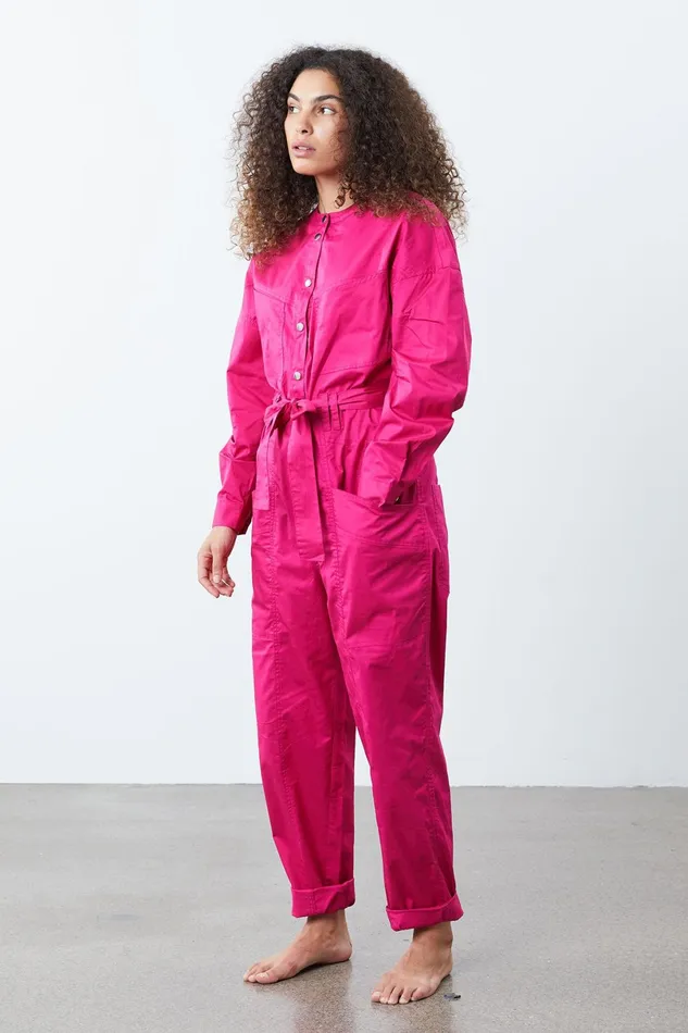 Women Lollys Laundry Pants Shorts Yuko Jumpsuit Neon Pink