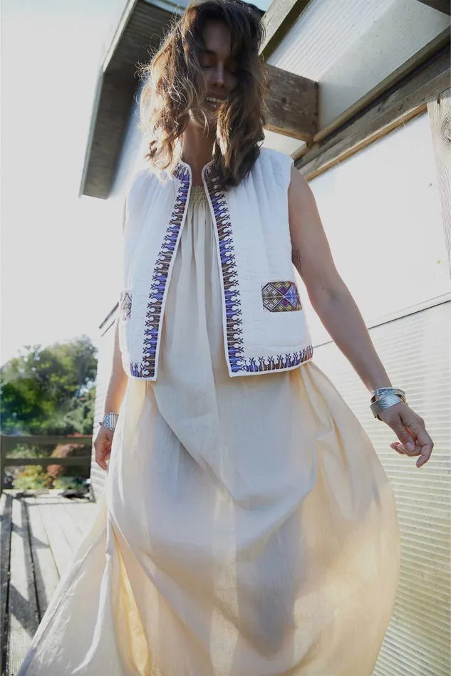 Women Lollys Laundry Quilt CairoLL Vest Creme