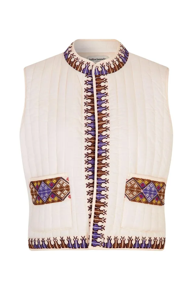 Women Lollys Laundry Quilt CairoLL Vest Creme