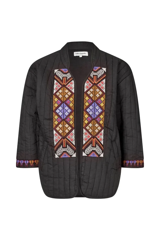 Women Lollys Laundry Quilt IndraLL Jacket LS Washed Black