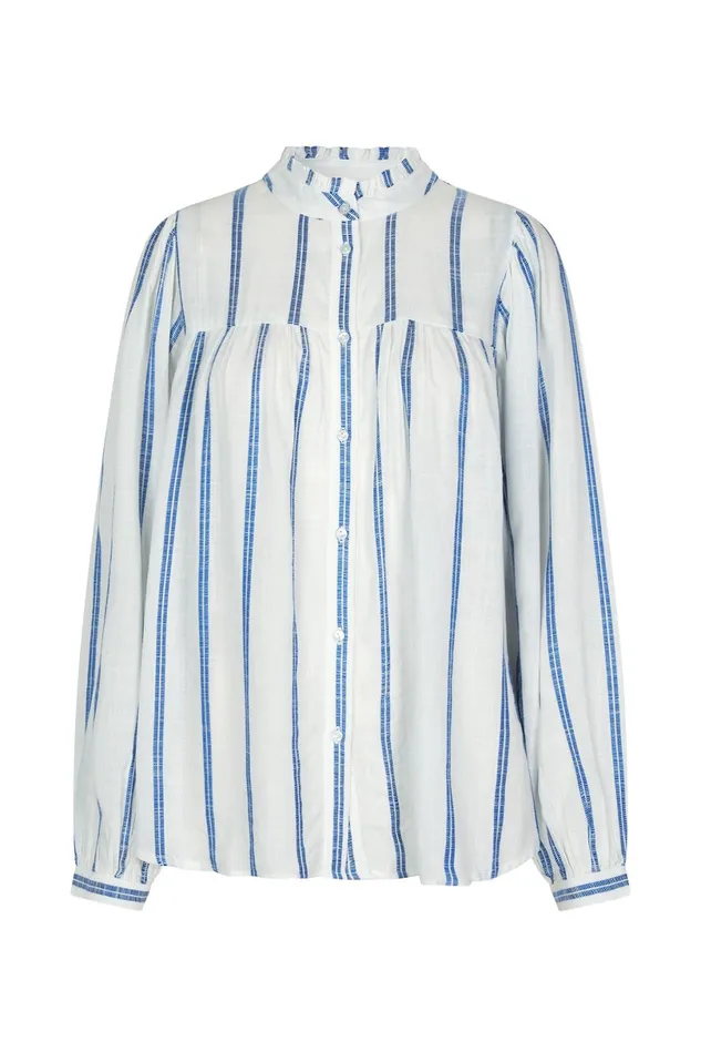 Women Lollys Laundry Shirts CaraLL Shirt LS Neon Blue