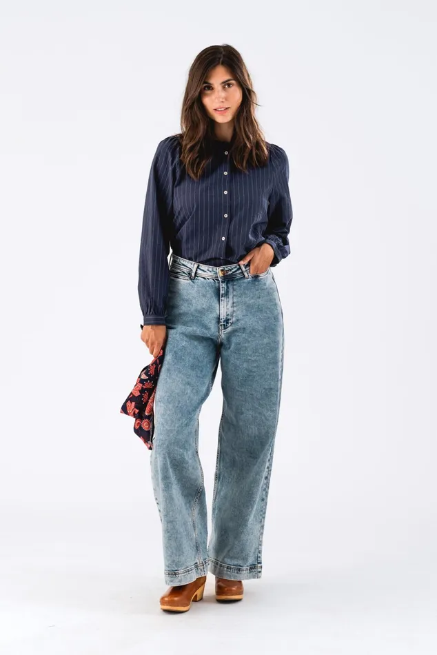 Women Lollys Laundry Shirts River Shirt Dark Blue