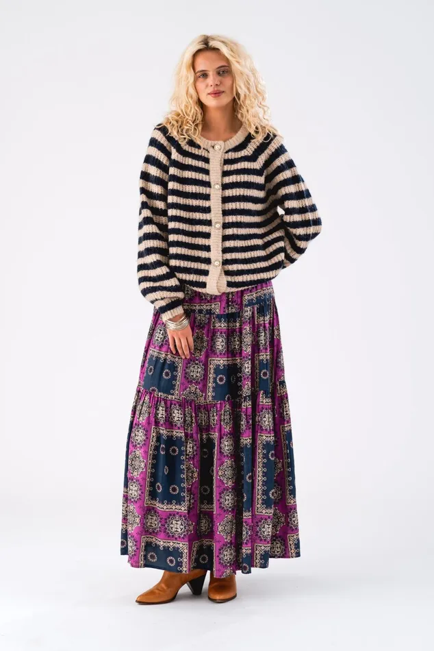 Women Lollys Laundry Skirts Sunset Maxi Skirt Dark Blue