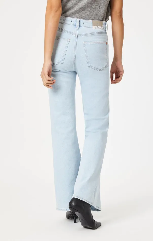 Women Los Angeles Flare In Bleached Recycled Blue Mavi Jeans Denim