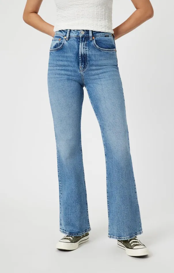 Women Los Angeles Flare In Light Indigo Recycled Blue Mavi Jeans Denim Women Los Angeles Flare In Light Indigo Recycled Blue Mavi Jeans Denim