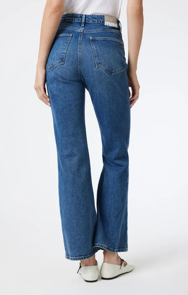 Women Los Angeles Flare In Mid Brushed Classic Blue Mavi Jeans Denim