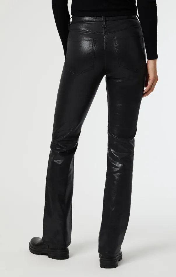Women Maria Button Up Flare In Black Jeather Mavi Jeans Pants