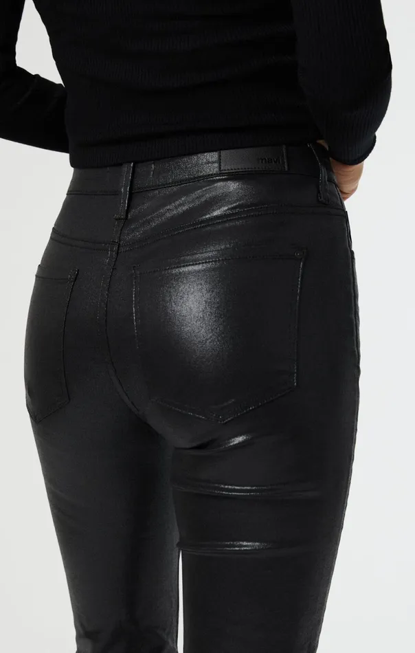 Women Maria Button Up Flare In Black Jeather Mavi Jeans Pants