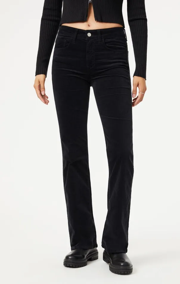 Women Maria Flare In Black Velvet Mavi Jeans Pants Women Maria Flare In Black Velvet Mavi Jeans Pants