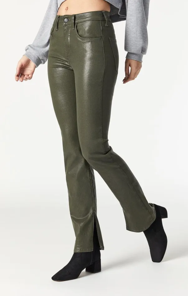 Women Maria Slit Hem Flare In Khaki Jeather Mavi Jeans Pants Women Maria Slit Hem Flare In Khaki Jeather Mavi Jeans Pants