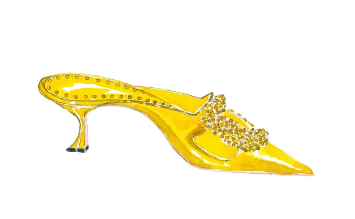 Women Maysale Manolo Blahnik MAYSALE CRYSTAL Gold Grosgrain Crystal Buckle Mules Women Maysale Manolo Blahnik MAYSALE CRYSTAL Gold Grosgrain Crystal Buckle Mules