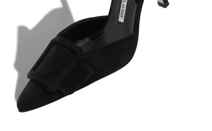 Women Maysale Manolo Blahnik MAYSLI Black Suede Slingback Pumps Women Maysale Manolo Blahnik MAYSLI Black Suede Slingback Pumps