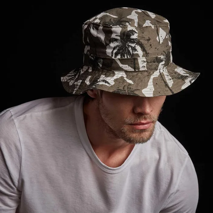 WomenMen Hats James Perse Camo Palm Print Bucket Hat Jungle