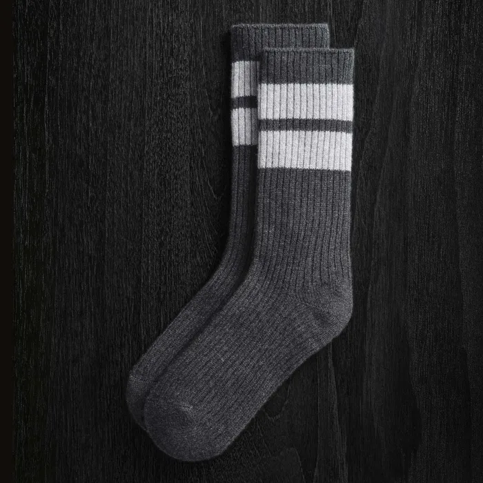 WomenMen Lounge James Perse Long Chunky Cashmere Sock Coalheather Grey