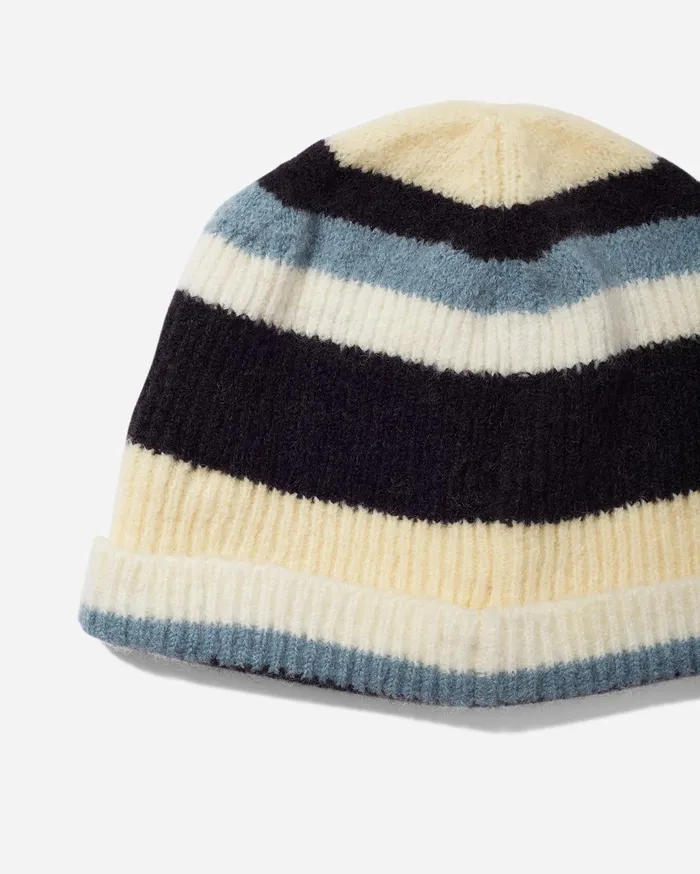 WomenMen Saturdays NYC Hats Mohair Stripe Beanie Blackolive WomenMen Saturdays NYC Hats Mohair Stripe Beanie Blackolive
