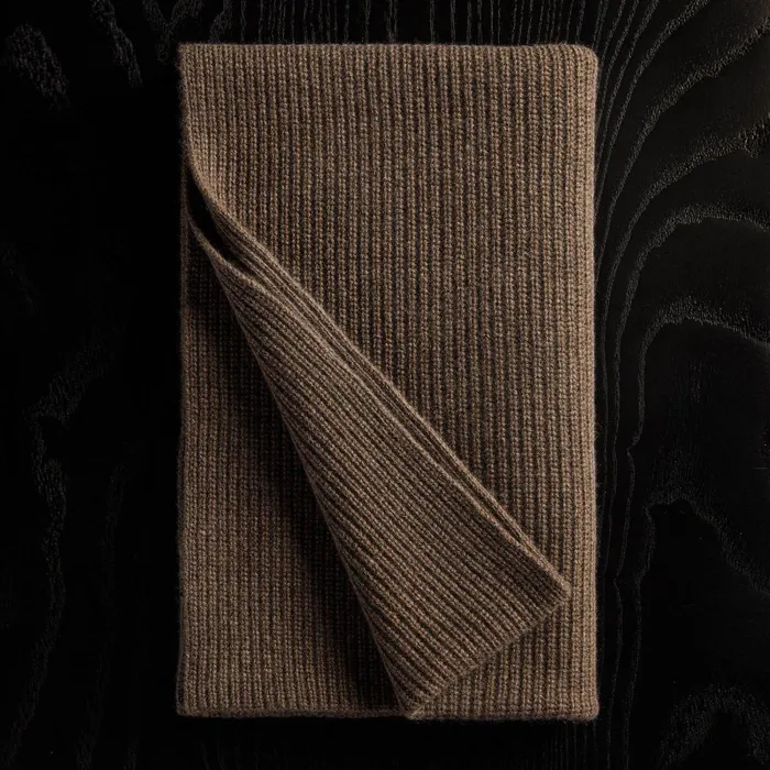 WomenMen Scarves James Perse Thermal Cashmere Scarf Brown Stone