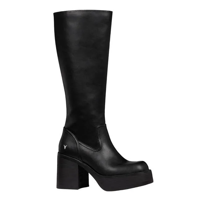 Women Niche Black Platform Boots Windsor Smith Platforms