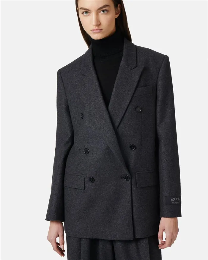 Women OUTERWEAR Iceberg Double Jacket In Melange Flannel Women OUTERWEAR Iceberg Double Jacket In Melange Flannel